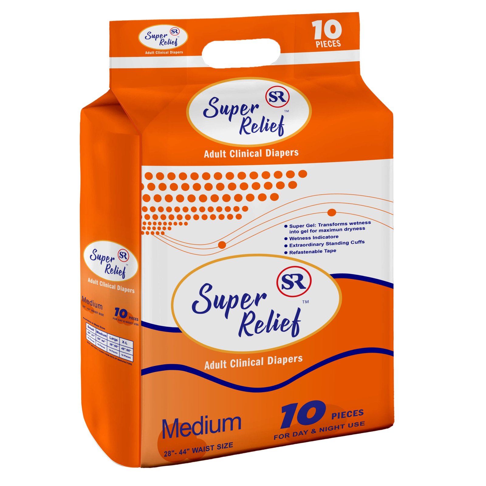 Super Relief Adult Clinical Diapers – Medium