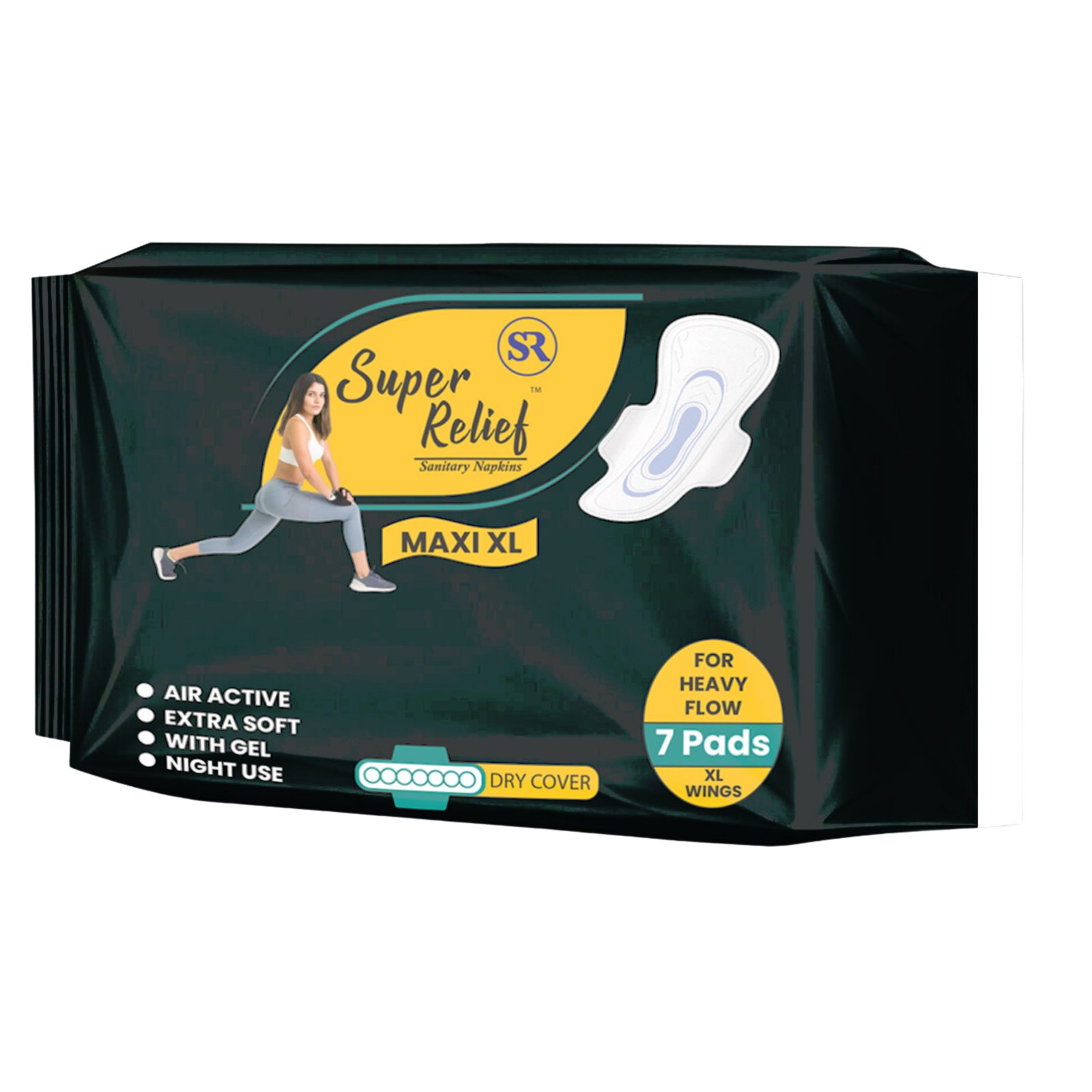 Super Relief Maxi XL Sanitary Napkins with Wings